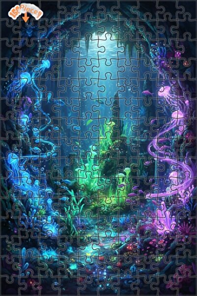 Teona Ahşap لغز خشبي مؤطر بطبقتين بمظهر لوحة زيتية لكهف بحري غامض 150 قطعة 20×30