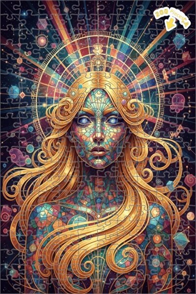 Teona Ahşap لغز خشبي بإطار مزدوج الطبقات بمظهر فن الموزاييك الكوني للنساء، 20...