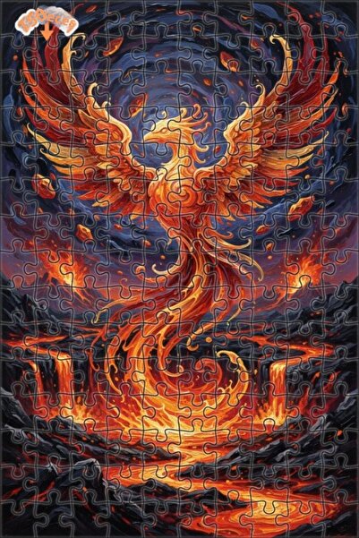 Teona Ahşap لغز خشبي مؤطر بطبقتين بمظهر لوحة زيتية لطائر الفينيق السحري 150 ق...