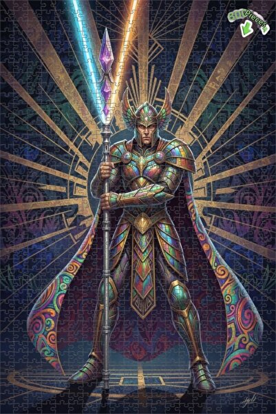 Teona Ahşap لغز خشبي ملون بإطار مزدوج الطبقات من فن المحارب المدرع 800 قطعة 7...