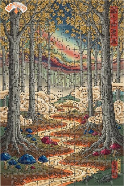 Teona Ahşap لغز فني بمظهر الرسم المائي لغزال الغابة الغامضة 150 قطعة 20×30