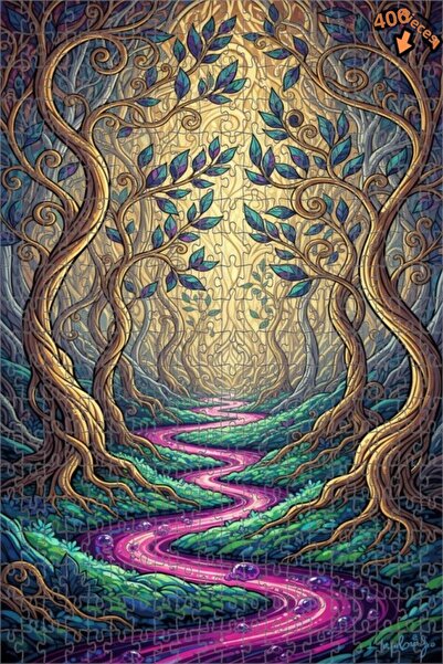 Teona Ahşap لغز خشبي مؤطر بطبقتين من ماركة ماجيكال فورست ريفر 400 قطعة 35×35