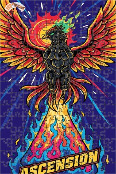 Teona Ahşap لغز خشبي بإطار مزدوج الطبقات على شكل طائر الفينيق 150 قطعة 20x30