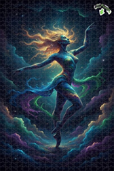 Teona Ahşap لغز خشبي بتصميم راقص فضائي بمظهر لوحة زيتية، لغز خشبي بإطار مزدوج...