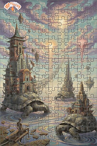 Teona Ahşap لغز خشبي بمظهر لوحة زيتية لمدن السلحفاة العملاقة 150 قطعة 20×30