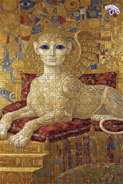 Teona Ahşap لوحة زيتية لامرأة ذهبية ذات أجنحة على شكل أبو الهول، تصميم خشبي م...