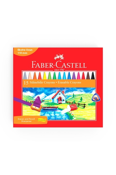 Faber Castell أقلام شمع قابلة للمسح، 15 قطعة، أقلام تلوين، ميزة قابلة للمسح، ...