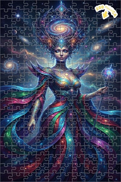 Teona Ahşap لوحة فنية حديثة بمظهر الزيتية لملكة الكون، لغز خشبي بإطار مزدوج ا...