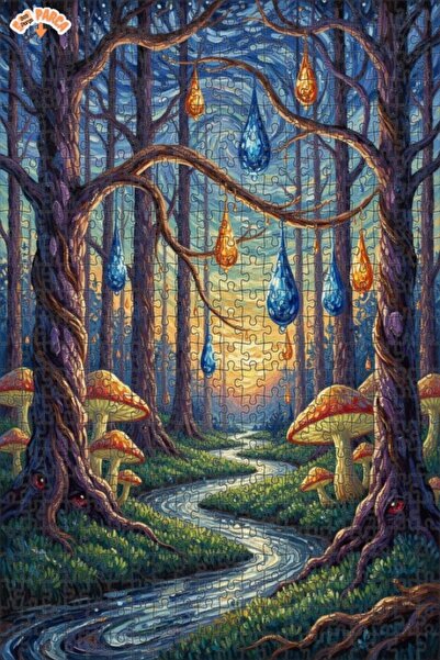 Teona Ahşap لغز خشبي مؤطر بطبقتين بمظهر لوحة زيتية فنية لغابة غامضة 500 قطعة ...