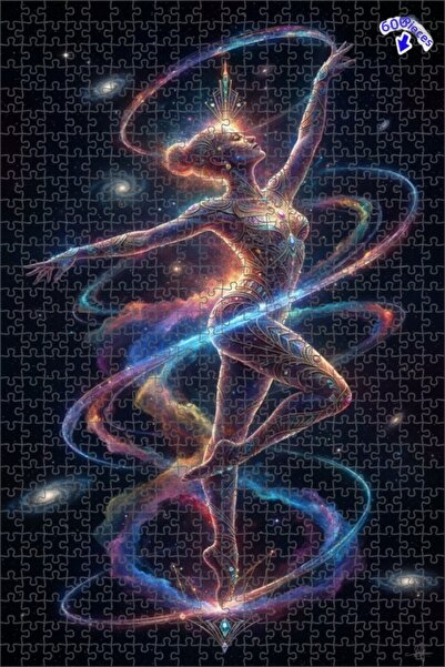 Teona Ahşap لغز خشبي فني رقمي بإطار مزدوج الطبقات بتصميم راقص فضائي 600 قطعة ...