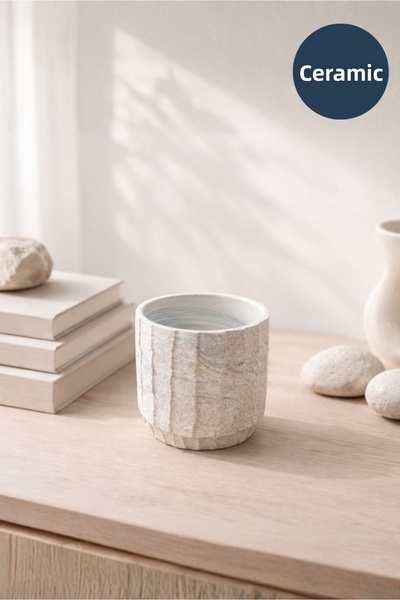 HOMİNG Vasă din ceramică Kaven Design, suport pentru flori albastru cobalt ıl...