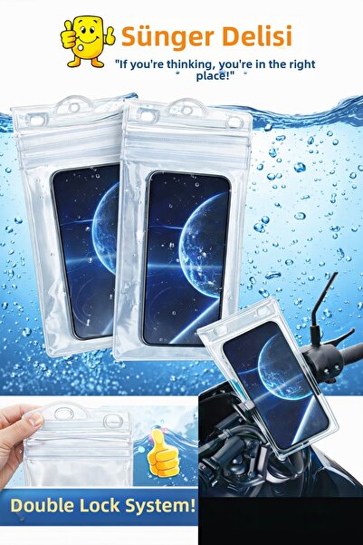 STANDART 2 Pcs Waterproof Phone Case – Transparent Case with Dual Lock System...