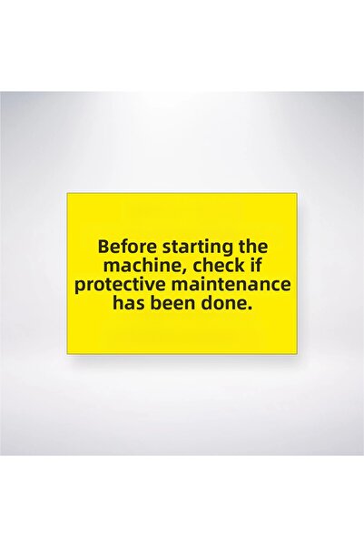 Reysa Tasarım Check That Necessary Maintenance Is Done before Operating the M...