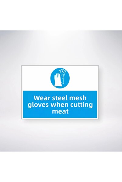 Reysa Tasarım ارتداء قفازات شبكية فولاذية عند قطع اللحوم مقاس 21 × 35 ملصق لا...