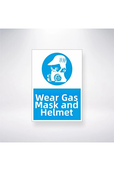 Reysa Tasarım قناع الغاز والخوذة مقاس 21 × 35 ملصق لاصق على الظهر