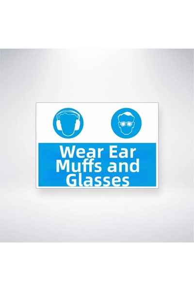 Reysa Tasarım سماعة الرأس والنظارات توصيل 21x28 ملصق سلامة العمل مع لاصق على ...