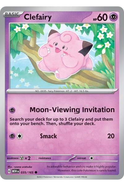 Pokemon TCG Clefairy 35/165 Common Licensed Game Card (Sv151)