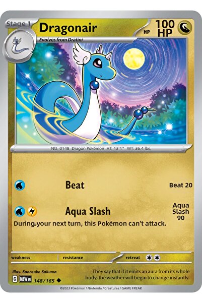 Pokemon TCG Dragonair 148/165 Uncommon Licensed Game Card (Sv151)