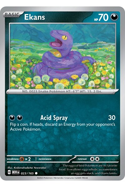 Pokemon TCG Ekans 23/165 Common Licensed Game Card (Sv151)