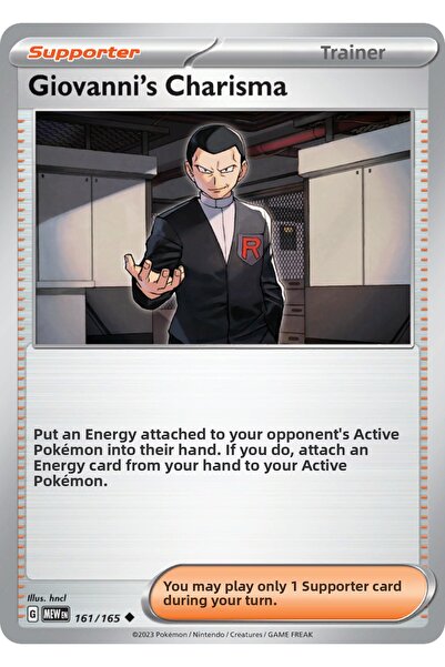 Pokemon TCG Giovanni's Charisma 161/165 Uncommon Licensed Game Card (Sv151)