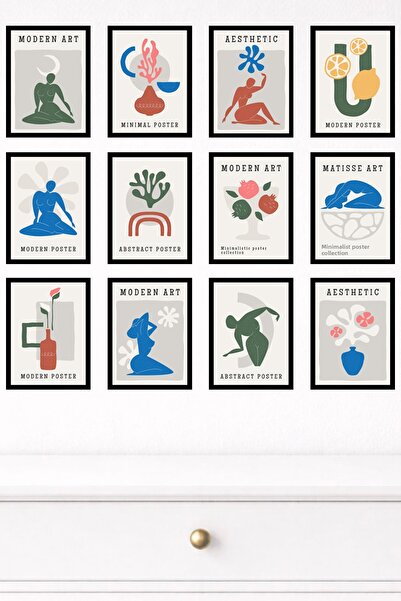 UNT Set de pictură murală modernă cu aspect de cadru din 12 piese – 15x20 cm ...