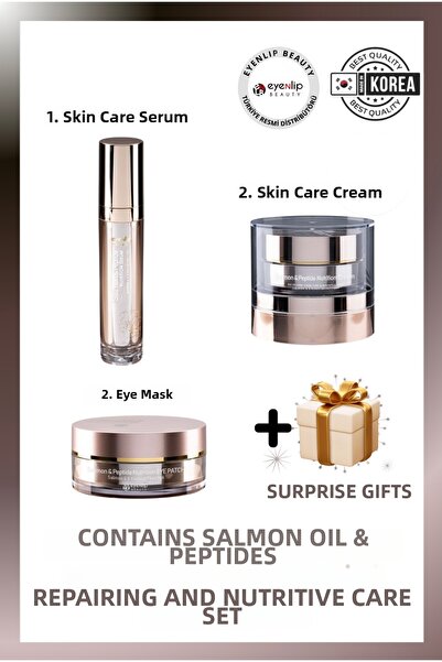 Eyenlip Beauty مجموعة العناية المغذية التي تحتوي على زيت السلمون و8 أنواع من ...