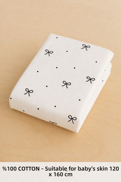 Uçkan home 100% Cotton Skin-Friendly Baby Bed Sheet