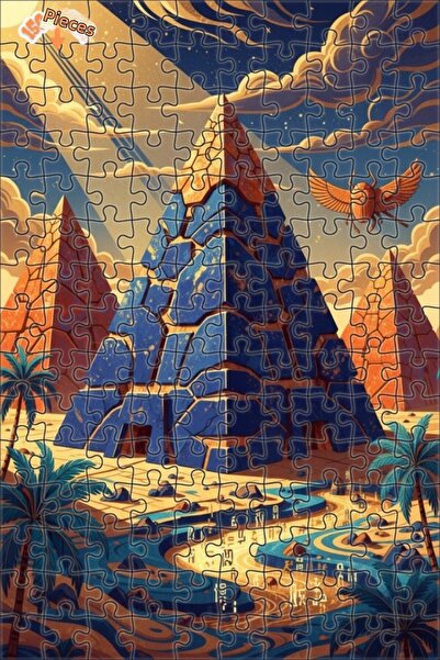 Teona Ahşap لغز الأهرامات الغامضة ذو الطابقين بإطار خشبي 150 قطعة 20×30
