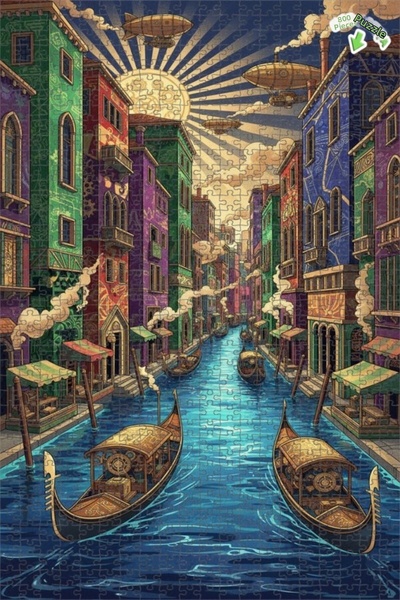 Teona Ahşap لغز خشبي بإطار مزدوج الطبقات من ستيمبانك فينيسيا كانالز 800 قطعة ...