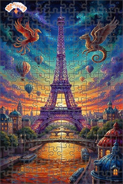 Teona Ahşap لغز خشبي بإطار ذو طابقين بمظهر لوحة زيتية من سلسلة حكايات باريس 1...