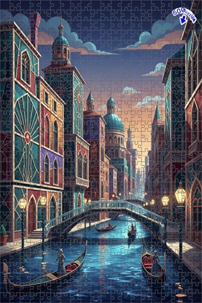 Teona Ahşap لغز خشبي مؤطر بطبقتين من فينيسيا الخيالية 600 قطعة 50×35