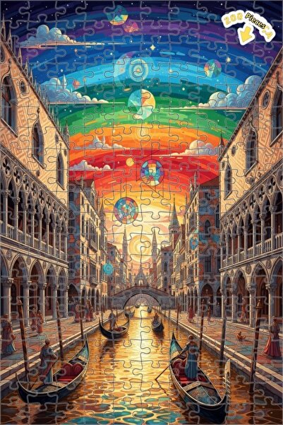 Teona Ahşap لغز خشبي بإطار مزدوج الطبقات من فينيسيا رينبو آرت 200 قطعة 25x35