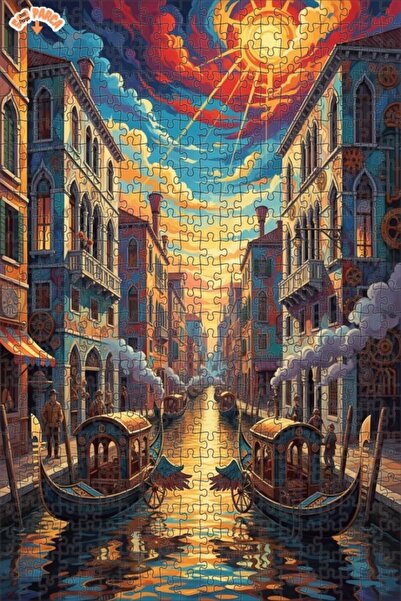 Teona Ahşap لغز خشبي بإطار ذو طابقين بمظهر لوحة زيتية على طراز ستيمبانك فينيد...