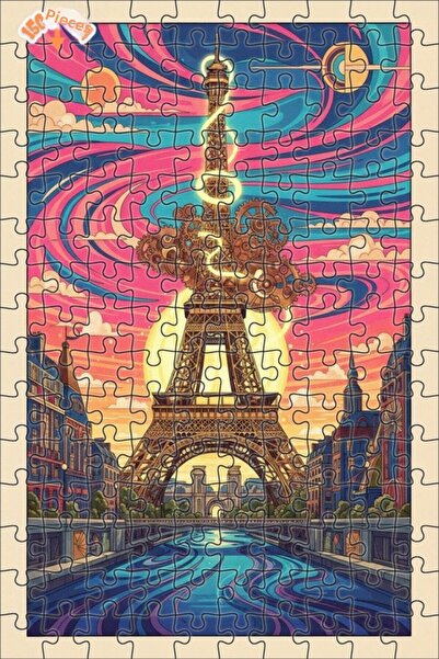 Teona Ahşap برج ايفل في عالم الأحلام، لغز خشبي بإطار مزدوج الطبقات، 150 قطعة،...