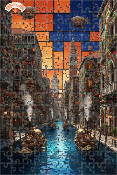 Teona Ahşap لغز خشبي بإطار مزدوج الطبقات من ستيمبانك فينيسيا كانالز 150 قطعة ...