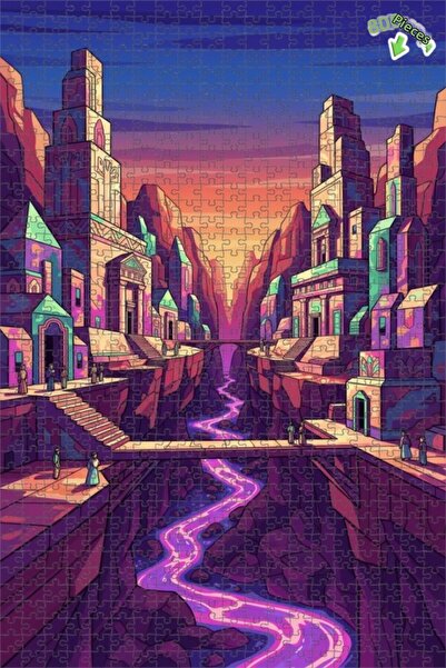 Teona Ahşap لغز خشبي بإطار مزدوج الطبقات من فانتاستيك فالي سيتي 800 قطعة 70x50