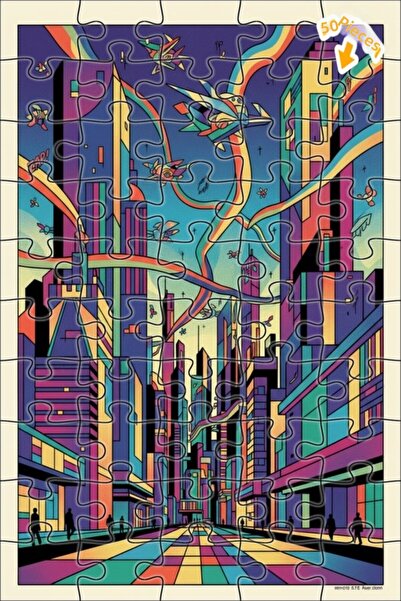 Teona Ahşap ألغاز خشبية بإطار مزدوج الطبقات بتصميم أبراج خيالية وتيارات قوس ق...