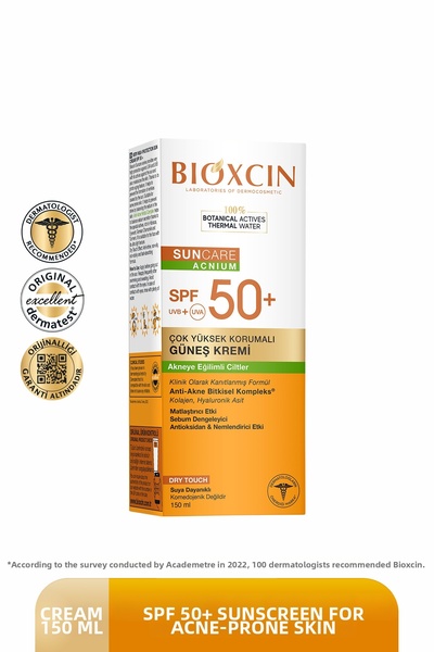 Bioxcin كريم الوقاية من الشمس للبشرة المعرضة لحب الشباب 50 عامل حماية من الشم...