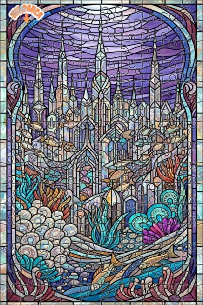 Teona Ahşap لغز خشبي فني من الفسيفساء تحت الماء من مدينة الكريستال السحرية 15...