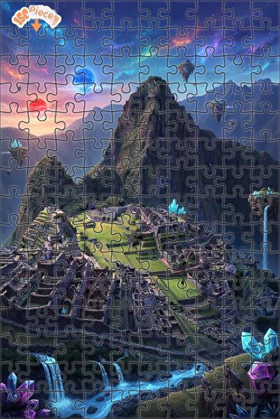 Teona Ahşap لغز خشبي مؤطر بطبقتين بمظهر لوحة زيتية لـ مدينة الجبل الغامضة 150...