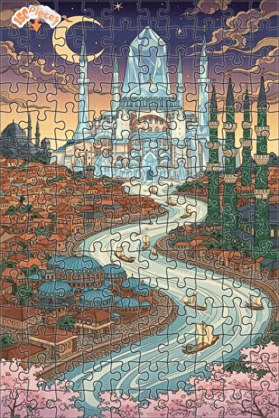 Teona Ahşap لغز خشبي على شكل مدينة كريستالية بمظهر مائي 150 قطعة 20×30