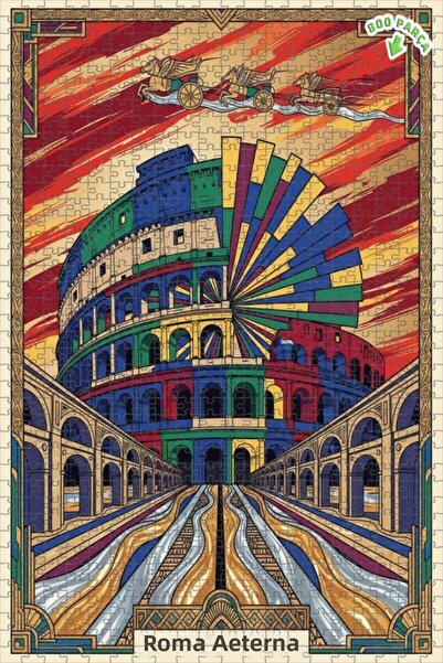 Teona Ahşap لغز خشبي بإطار من طابقين من روما أيتيرنا آرت ديكو 800 قطعة 70x50