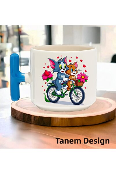 Tanem Tasarım Cup Coffee Tea Cup Gift Valentine's Day 014 - t Handle Mug