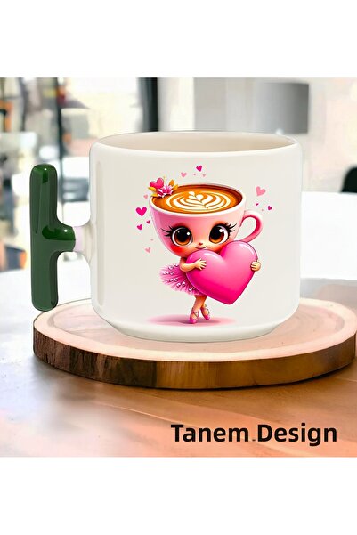 Tanem Tasarım Cup Coffee Tea Cup Gift Valentine's Day 013 - t Handle Mug