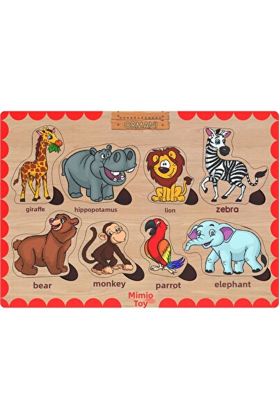 minİQ toys Wooden Turkish Forest Animals Educational Puzzle