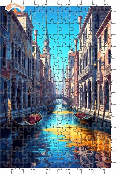 Teona Ahşap لغز خشبي بإطار مزدوج الطبقات بمظهر لوحة زيتية لقنوات البندقية 150...