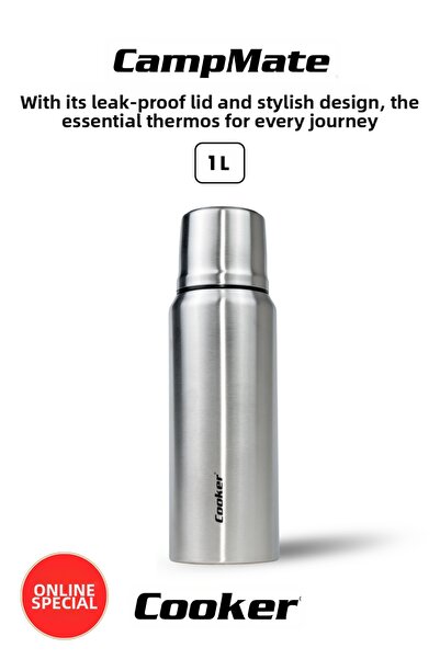 Cooker ترمس ستانلس ستيل سعة 1 لتر من كامب ميت CKR2080
