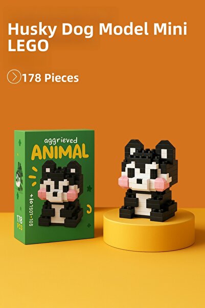 Nandy Home نموذج كلب الهاسكي، شخصية ثلاثية الأبعاد، ألعاب بناء