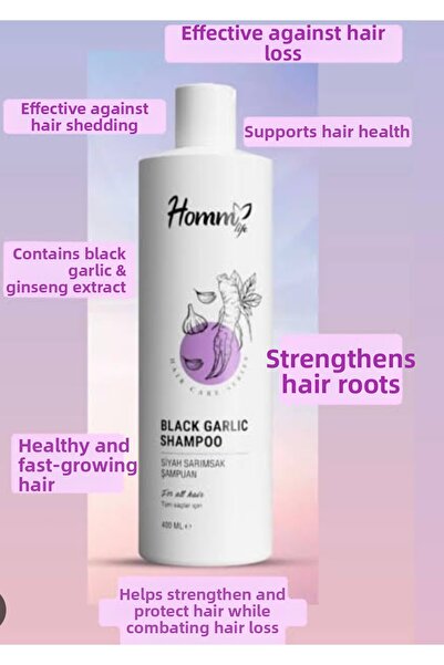 Homm Bitkisel Anti-Spill Homm Life Black Garlic Shampoo 400 ml