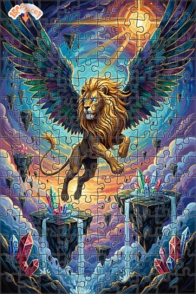 Teona Ahşap لغز خشبي بتصميم لوحة زيتية لرحلة الأسد المجنح الغامضة، 150 قطعة، ...